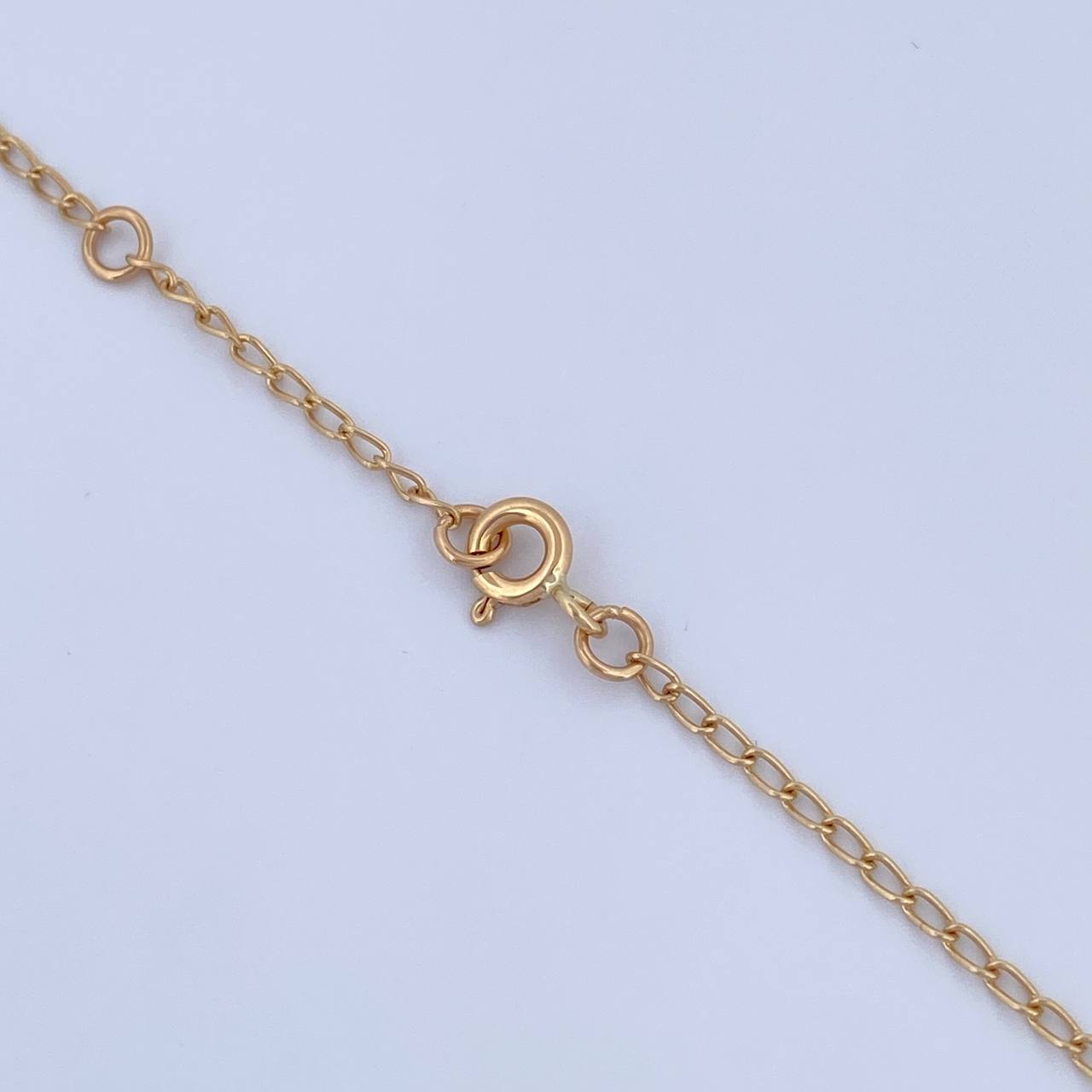 Cadena Espiga Trebol  7.8gr / 46.6cm-49cm / 1.3mm Nacar Blanco Oro Amarillo Nac.Esp. 18K $