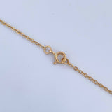 Cadena Espiga Trebol  3.8gr / 42.6cm-46.4cm / 1.3mm Turqueza Oro Amarillo Nac.Esp. 18K $
