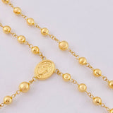 Rosario Rosario Virgen Milagrosa Cruz Cristo Bola Lisa 12.05g / 60cm / 5.6mm Oro Amarillo 18K