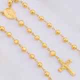 Rosario Rosario Virgen Milagrosa Cruz Cristo Bola Lisa 12.05g / 60cm / 5.6mm Oro Amarillo 18K
