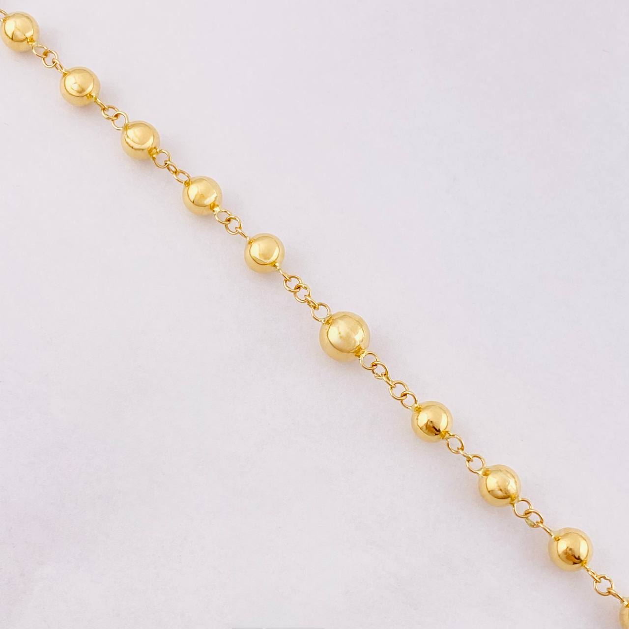 Rosario Rosario Virgen Milagrosa Cruz Cristo Bola Lisa 12.05g / 60cm / 5.6mm Oro Amarillo 18K