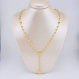 Rosario Rosario Virgen Milagrosa Cruz Cristo Bola Lisa 11.85g / 60cm / 5.6mm Oro Amarillo 18K