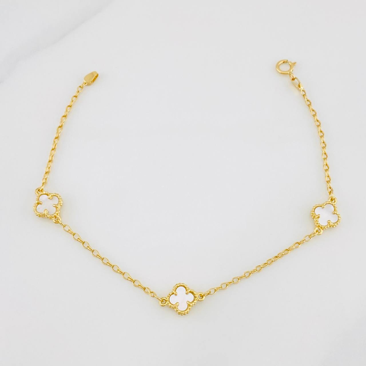 Pulso Rolo Trebol 2.8g / 18cm / 1.5mm Oro Amarillo 18K