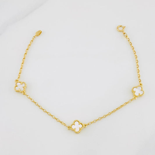 Pulso Rolo Trebol 2.8g / 18cm / 1.5mm Oro Amarillo 18K