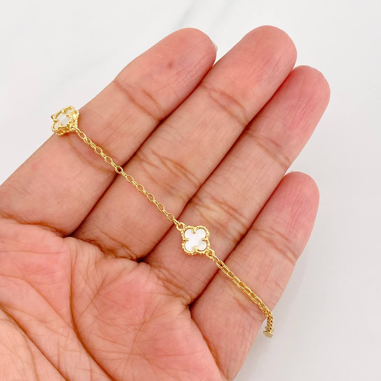 Pulso Rolo Trebol 2.8g / 18cm / 1.5mm Oro Amarillo 18K