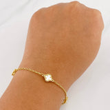 Pulso Rolo Trebol 2.8g / 18cm / 1.5mm Oro Amarillo 18K