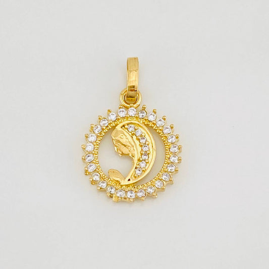 Dije Rostro Virgen Maria 1.75g / 2cm Oro Amarillo 18K