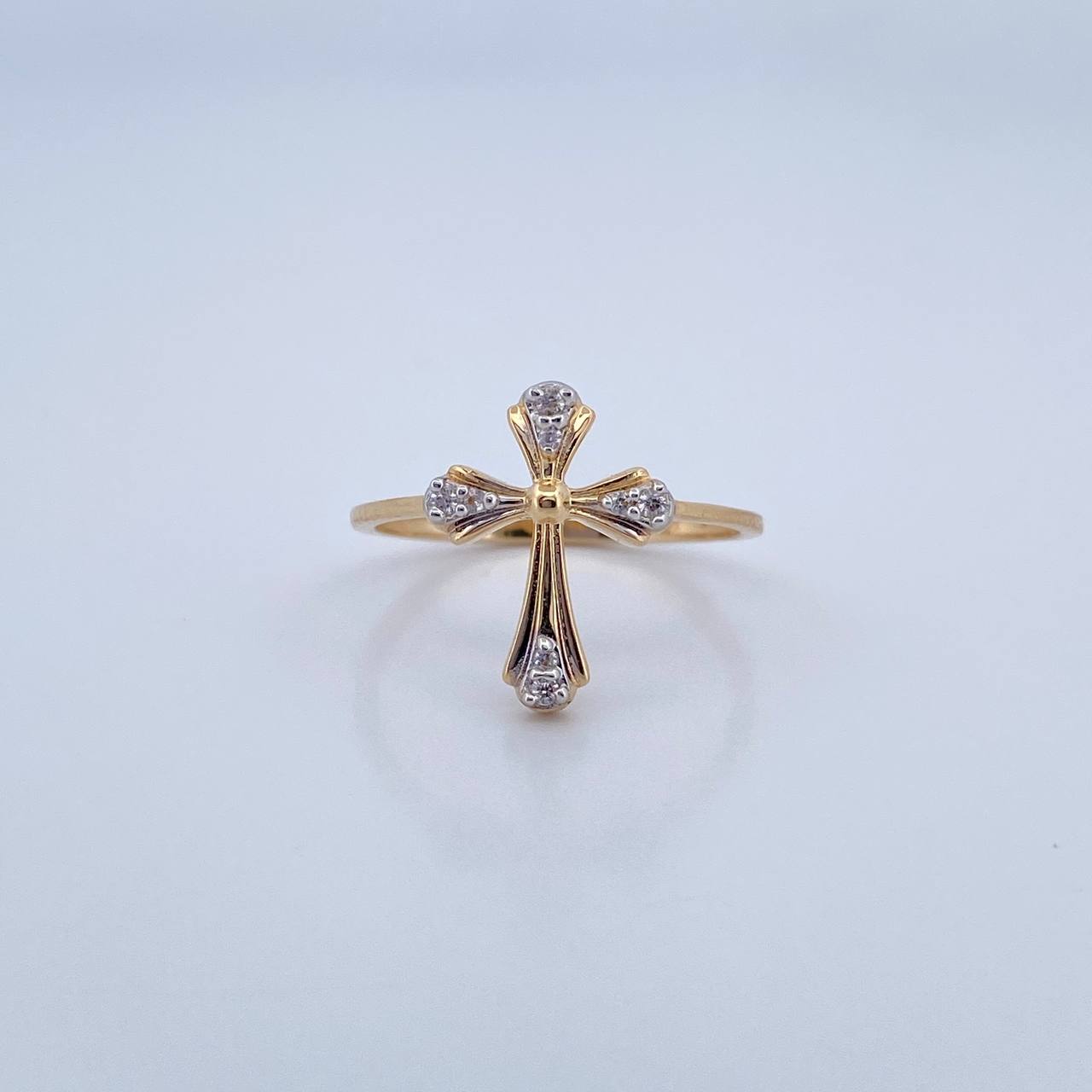 Anillo Cruz 1.8gr / T7 / Oro 18K &
