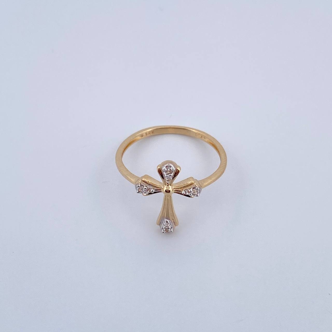 Anillo Cruz 1.8gr / T7 / Oro 18K &