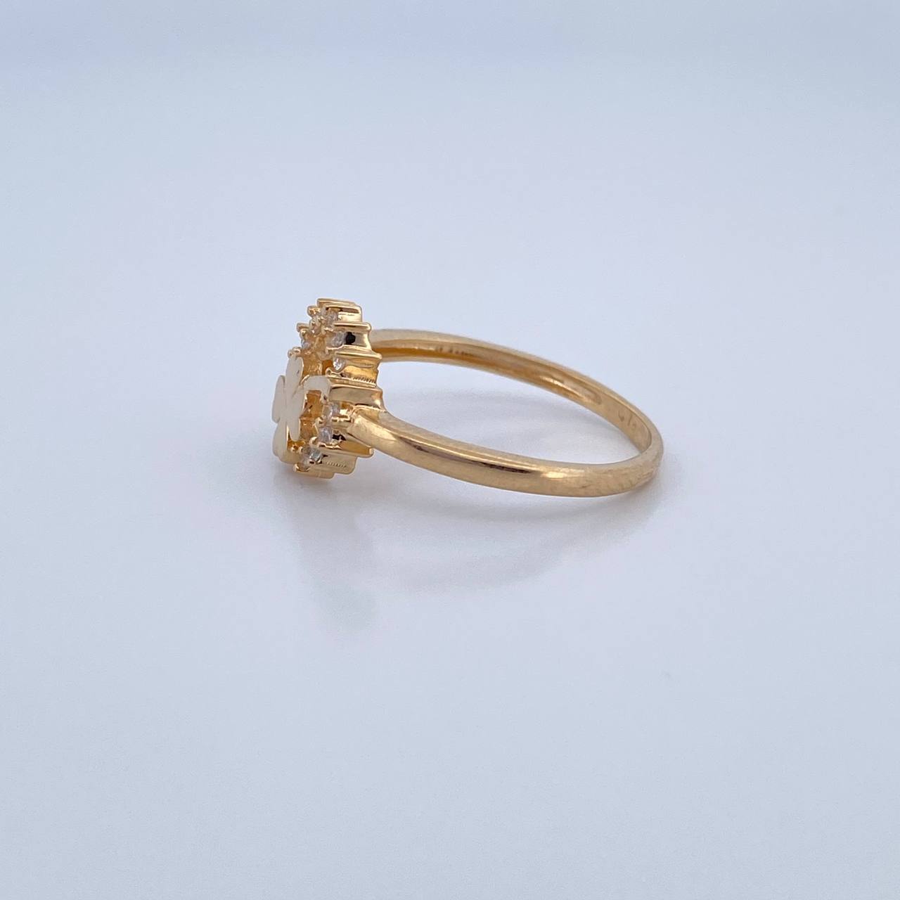 Anillo Trebol Suerte 2.35gr / T7 1/2 / Oro 18K &