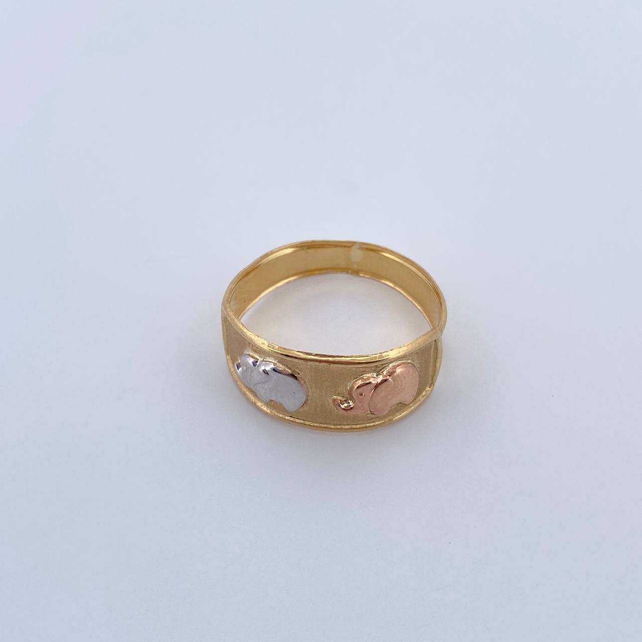Anillo Elefantes 1.8gr / T7 1/4 / Oro 18K &