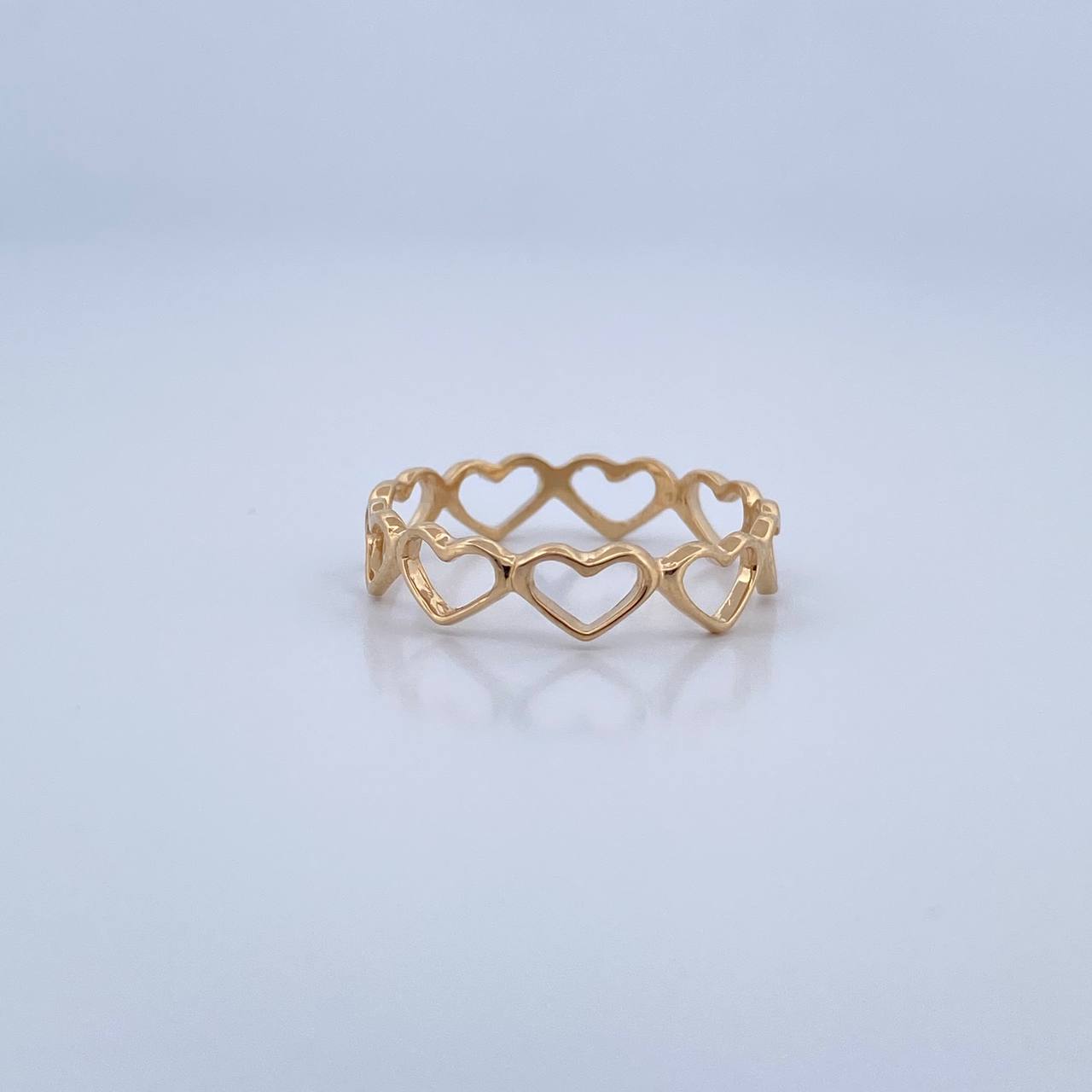 Anillo Corazones 1.75gr / T9 1/2 / Oro 18K &