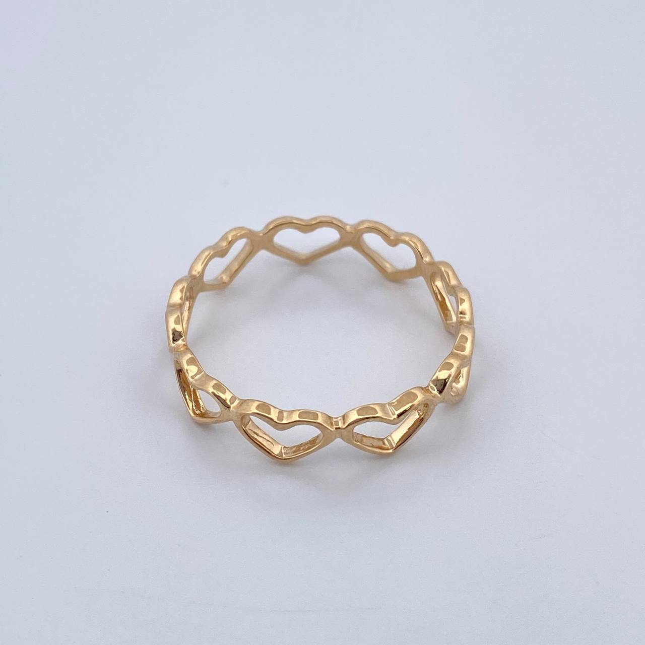 Anillo Corazones 1.75gr / T9 1/2 / Oro 18K &