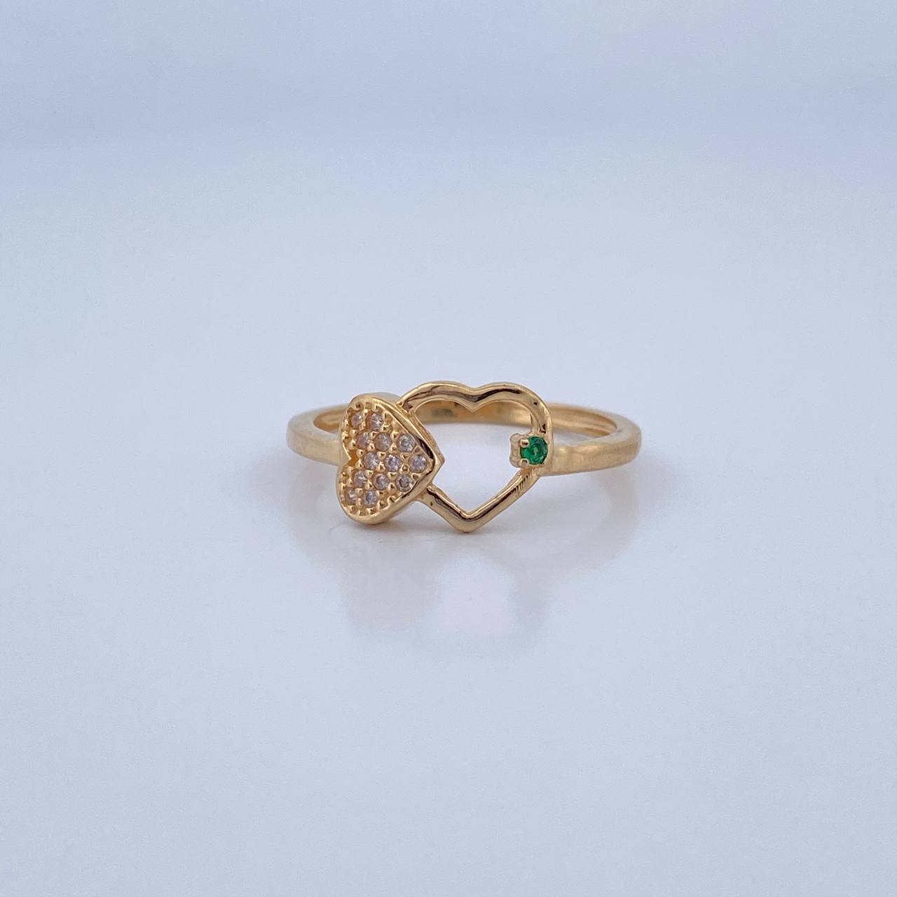 Anillo Pareja Corazones 2.2gr / T8 / Oro 18K &