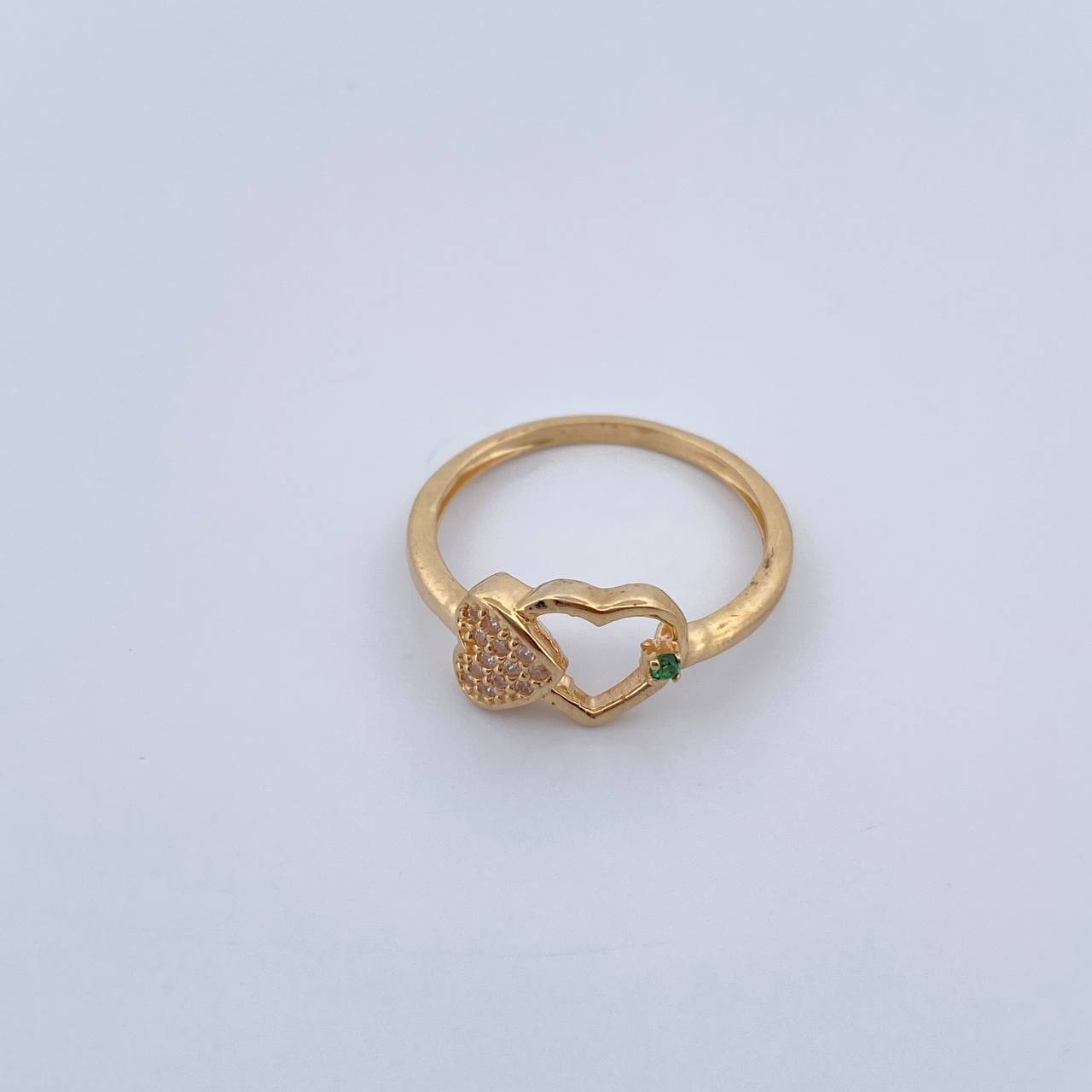 Anillo Pareja Corazones 2.2gr / T8 / Oro 18K &