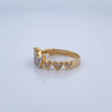 Anillo Corona Corazones 2.8gr / T6 1/2 / Oro 18K &