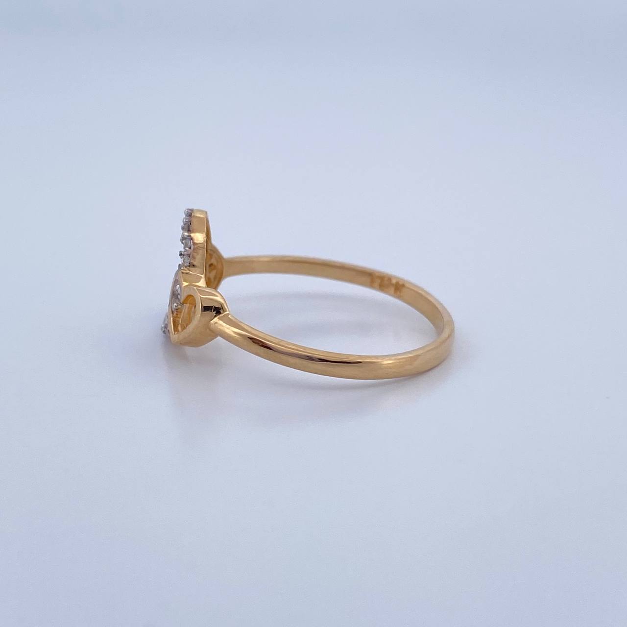 Anillo Pareja Corazones 1.8gr / T7 3/4 / Oro 18K &