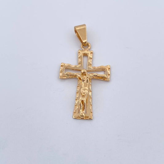 Dije Cruz Cristo Punteado 2.4gr / 3.5cm / Oro 18K &