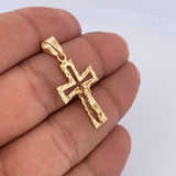 Dije Cruz Cristo Punteado 2.4gr / 3.5cm / Oro 18K &