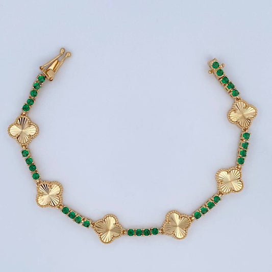 Pulso Trebol 14.7gr / 19.5cm / Oro 18K &