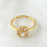 Anillo Halo Cuadrado 2.9gr / T6 1/2 / Oro 18K ©