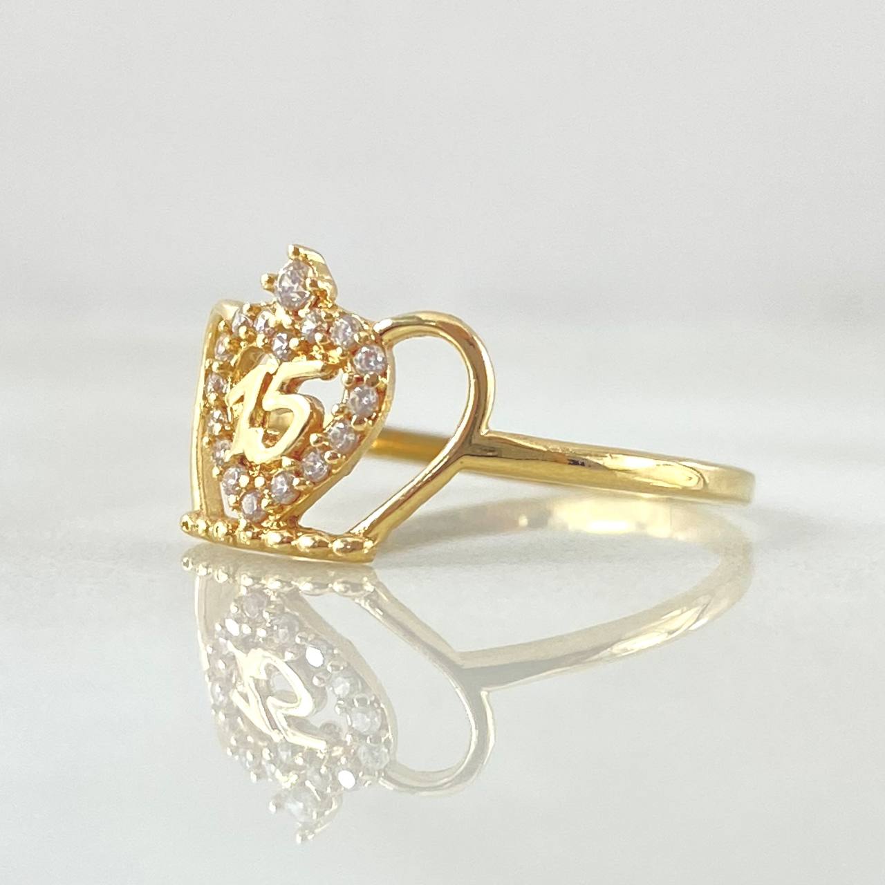 Anillo Silueta 15´S Corona 1.35gr / T5 3/4 / Oro Amarillo 18K *