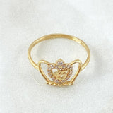 Anillo Corona Corazon 15´S 1.35gr / T7 / Oro Amarillo 18K