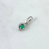 Dije Luna 0.55gr / 1.2cm / 7 pts Esmeralda Oro Blanco 18K (Joya) *