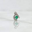 Dije Luna 0.55gr / 1.2cm / 7 pts Esmeralda Oro Blanco 18K (Joya) *
