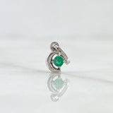 Dije Luna 0.55gr / 1.2cm / 7 pts Esmeralda Oro Blanco 18K (Joya) *
