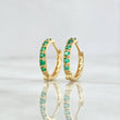 Candongas Carril Filigrana 2gr / 1.4cm / Esmeraldas 24pts Oro Amarillo 18K (Joya)