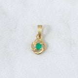 Dije Espiral 0.9gr / 1.5cm / 16 pts Esmeraldas Oro Amarillo 18K (Joya) *