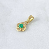 Dije Espiral 0.9gr / 1.5cm / 16 pts Esmeraldas Oro Amarillo 18K (Joya) *