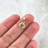 Dije Espiral 0.9gr / 1.5cm / 16 pts Esmeraldas Oro Amarillo 18K (Joya) *