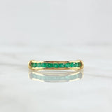 Anillo Marco en Carril 1.95gr / T6 1/2 / 27 pts Esmeraldas Oro Amarillo 18K (Joya) *