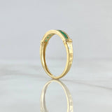 Anillo Marco en Carril 1.95gr / T6 1/2 / 27 pts Esmeraldas Oro Amarillo 18K (Joya) *