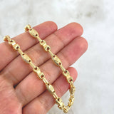 Cadena Rustica Corona Reloj de Arena 16.5gr / 60cm / 5.2mm Diamantada Oro Amarillo 18K *