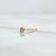Piercing Chispa Fija 0.1gr / 1cm / Circon Lila   Oro Amarillo 18K (Joya)