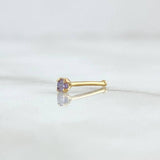 Piercing Chispa Fija 0.1gr / 1cm / Circon Lila   Oro Amarillo 18K (Joya)