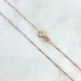 Cadena Aro Seguido Especial 2.4gr / 50cm / 1mm Dos Oros Blanco Rosa +3 18K