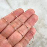 Cadena Aro Seguido Especial 2.4gr / 50cm / 1mm Dos Oros Blanco Rosa +3 18K