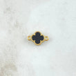 Herraje Trebol VCyA 1gr / 2cm / Onix Negro Punteado Oro Amarillo Nac.Esp. 18K
