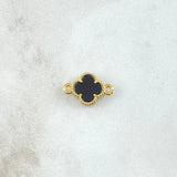 Herraje Trebol VCyA 1gr / 2cm / Onix Negro Punteado Oro Amarillo Nac.Esp. 18K