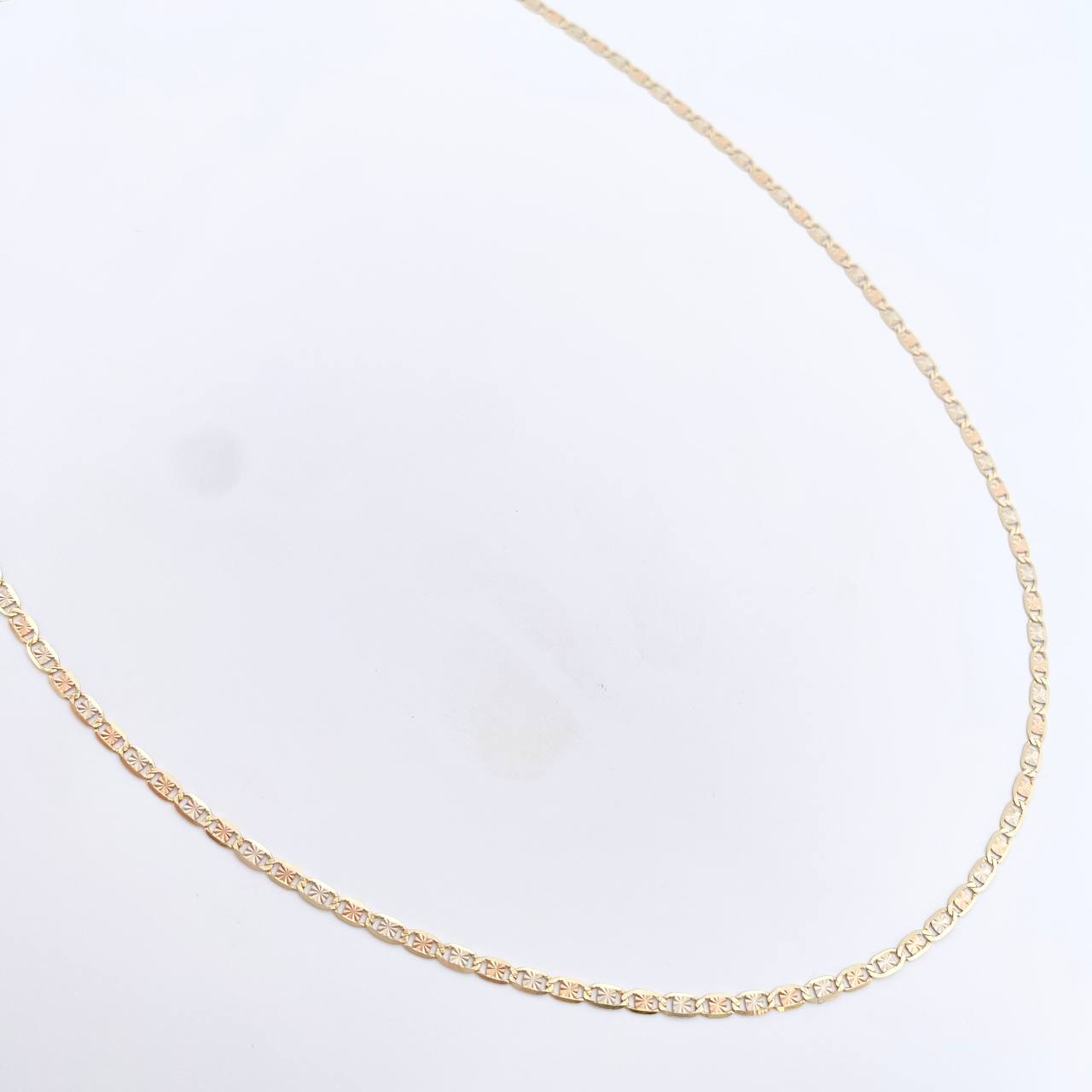 Cadena Escalera 2.95gr / 50cm / 2.1mm Diamantada Tres Oros +3 18K &