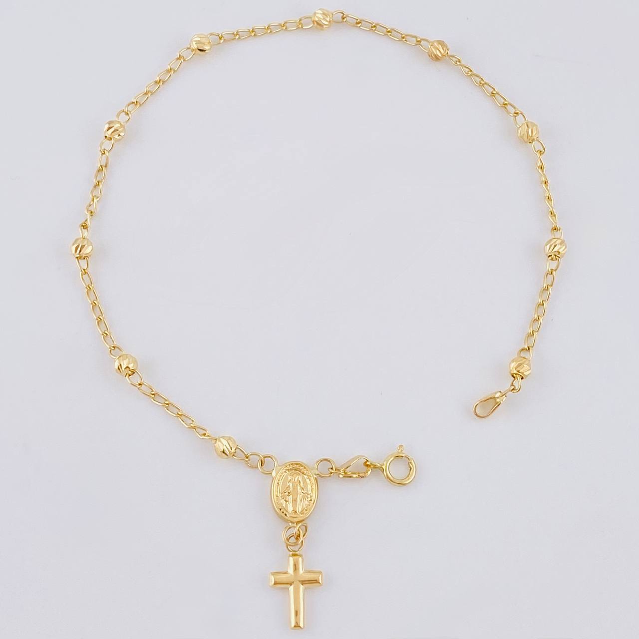 Pulso Denario Virgen de la Milagrosa 2.1g / 18.9cm / 3.05mm Oro Amarillo 18K