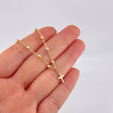 Pulso Tipo Militar Dije Cruz 2g / 18.5cm / 3.05mm Oro Amarillo 18K