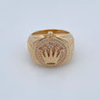 Anillo Correa Corona RX 13.55gr / T9 3/4 / Circones Blancos Oro Amarillo 18K $