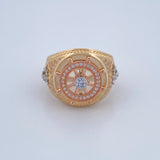 Anillo Timon 10.75gr / T10 3/4 / Circones Blancos Tres Oros 18K $