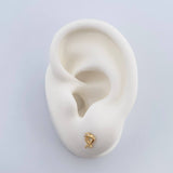 Topos Corazon Compartido 0.7gr / Circones Blancos Oro Amarillo 18K $