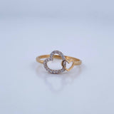 Anillo Pareja Corazones 1.8gr / T7 3/4 / Oro 18K &